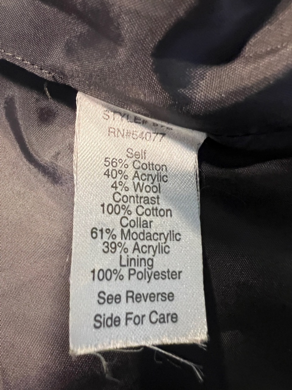 CAbi jacket with sweater sleeves and removable fur neckline. Size 8 - Picture 11 of 14